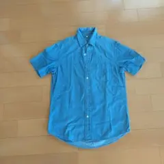 青色 半袖シャツ Sサイズ 胸ポケット付き