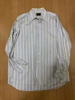 70s【美品】英国製　Rocola Reyere ストライプ長袖シャツ