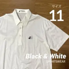 セール[訳あり]未使用 ブラック＆ホワイト レディース半袖シャツ ゴルフ 11号