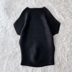 スペッチオ シャトルプリーツカットソー ゆったり Lサイズ ブラック