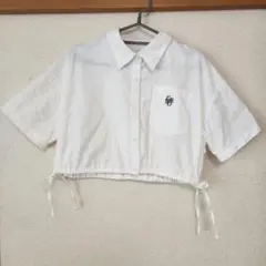 INGNI　刺繍サイドドロストショート半袖シャツ　Mサイズ