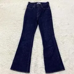 美品　MOUSSY MVS FLARE インディゴ　26フレアデニム　革パッチ