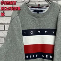 TOMMY HILFIGER☆トレーナー センタービッグロゴ グレー M