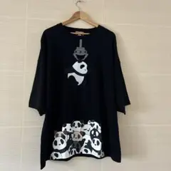 パンダ刺繍オーバーサイズTシャツ