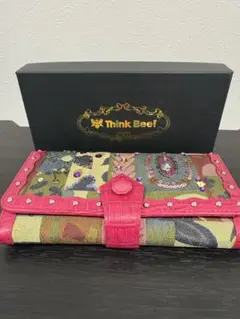 ★未使用タグ付★Think Bee! シンクビー 長財布 ビーズ刺繍 ピンク