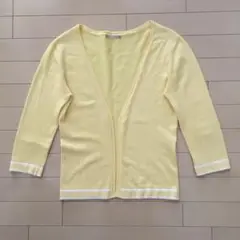 ✨値下げ【美品 】アンプリべ カーディガン 七分袖 イエロー 38