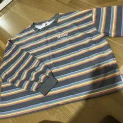 ピンクラテ　Matey ストライプ 長袖カットソー Mサイズ(165)