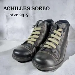 【未使用級】ACHILLES SORBO ハイカットスニーカー　本革　撥水　黒