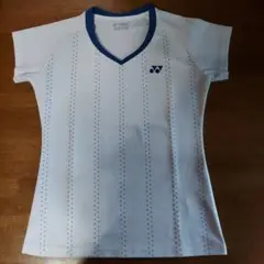 YONEX Vネックシャツ ホワイト/ブルー JP M
