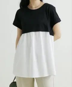 新品［CRAFT STANDARD BOUTIQUE ］布帛ドッキングチュニック