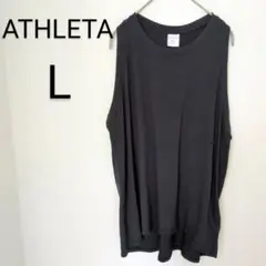 送料込❤ATHLETA【L】 ブラック タンクトップ 後クロスデザイン