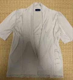 イッツデモ　グレージュ　ラメ　サマーカーディガン　M