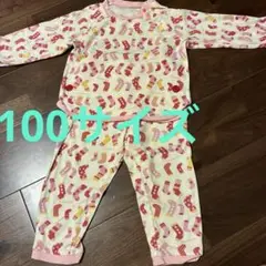 コンビミニ　靴下柄長袖パジャマ（ピンク系）　上下セット　100サイズ　綿100%