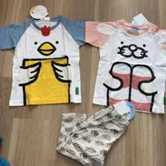 スシロー だっこずしTシャツたまコッコ・エビうさぎ　レギンス総柄　100センチ