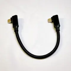 USB 3.2 Type C ケーブル L字 0.2m ブラック 急速充