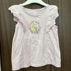 ユニクロ　ラプンツェル　100 Tシャツ ノースリーブ　フリル　ピンク