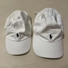 親子２つセット　polo ラルフローレン　キャップ　　白