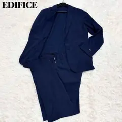 超人気！ 美品✨ 417EDIFICE トラベルスーツ シアサッカー L 紺色
