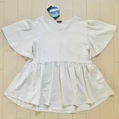 【匿名配送】水陸両用 ラッシュ チュニック ペプラム Tシャツ フリル 半袖