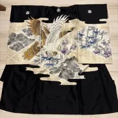 正絹 祝い着 お宮参り おかけ 男の子 刺繍 鷹柄