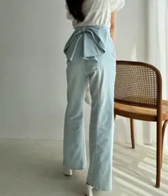 one after another NICECLAUP バックリボンデニムパンツ