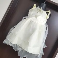 リボン付きクリーム色ドレス 100cm