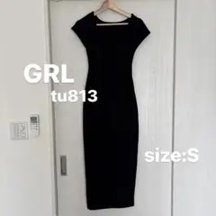 GRL tu813 バックオープンバックスリット タイトワンピース Sサイズ 黒
