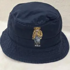 POLO ラルフローレン　ポロベア　バケットハット　紺　ネイビー