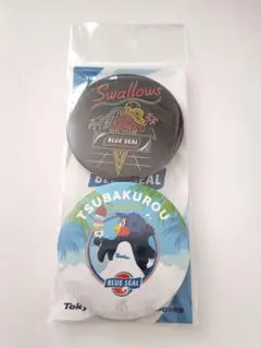 東京ヤクルトスワローズ　BLUESEALコラボ缶バッジ　つば九郎