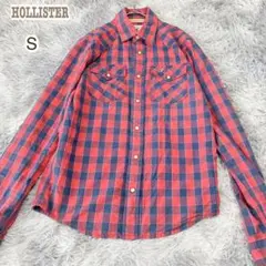 ホリスター【S】長袖コットンシャツ チェック ヴィンテージ レギュラーカラー