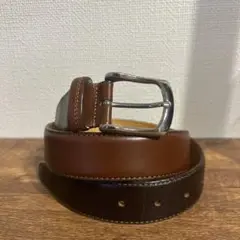 ブラウンレザーベルト メタルバックル