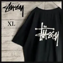 0740【希少ＸＬ】ステューシー☆両面ロゴ入り Ｔシャツ 定番カラー 即完売