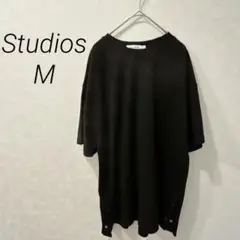 Studios オーバーサイズ 半袖カットソー 黒 【M】ビッグシルエット