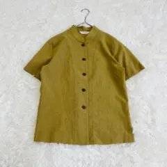 ブラウス スタンドカラー シャツ 半袖 エスニック 上品