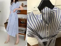 ディーホリック　ストライプ　綺麗目　ワンピース　半袖　新品