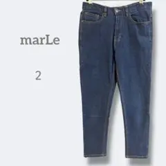 2451マルレ【M】デニムパンツ　バックウエストゴム　コットン　洗える