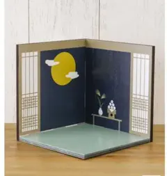 サリュ　お月見背景ボート　だんご