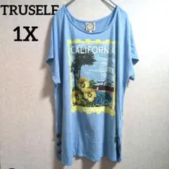 TRUSELF【1X】カリフォルニア Tシャツ 半袖 ブルー 青 夏
