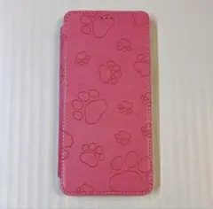 Galaxy A53 ケース ピンク 肉球 可愛い 手帳型 ギャラクシー 透明