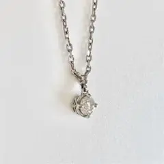 一粒 ジルコニア ダイヤ プチネックレス SV925 CZ D1