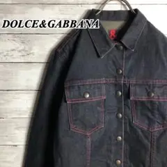 ドルチェアンドガッバーナ デニムジャケット Gジャン ロゴ入り 42 ブラック
