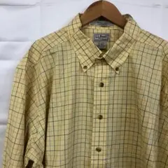 A694T エルエルビーンアメリカ古着チェック柄ボタンダウン長袖シャツメンズ