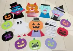 「ハロウィンの仲間たち」壁面製作(ラミネート加工済み)