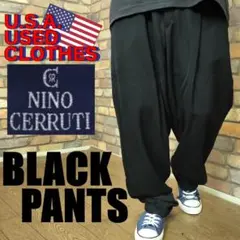 LS1-762【USA買付 NINO CERRUTI】状態良好 ブラックパンツ