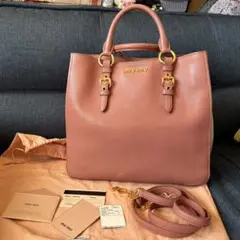 再々値下げmiu miuミュウミュウ ピンク2wayショルダーバッグ・伊勢丹購入