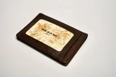 ブラウンレザー パスケース IDウィンドウ付き