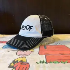 WOOF刺繍ロゴ ベースボールキャップ ホワイト/ブラック
