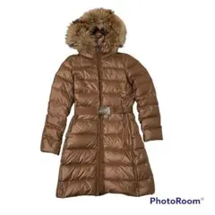 MONCLER nantesfur ロングダウン ブラウン 0