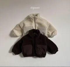韓国子供服　digreen もこもこアウター　ブラウン L