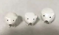 木製　ブタ　置物　3点セット 白色